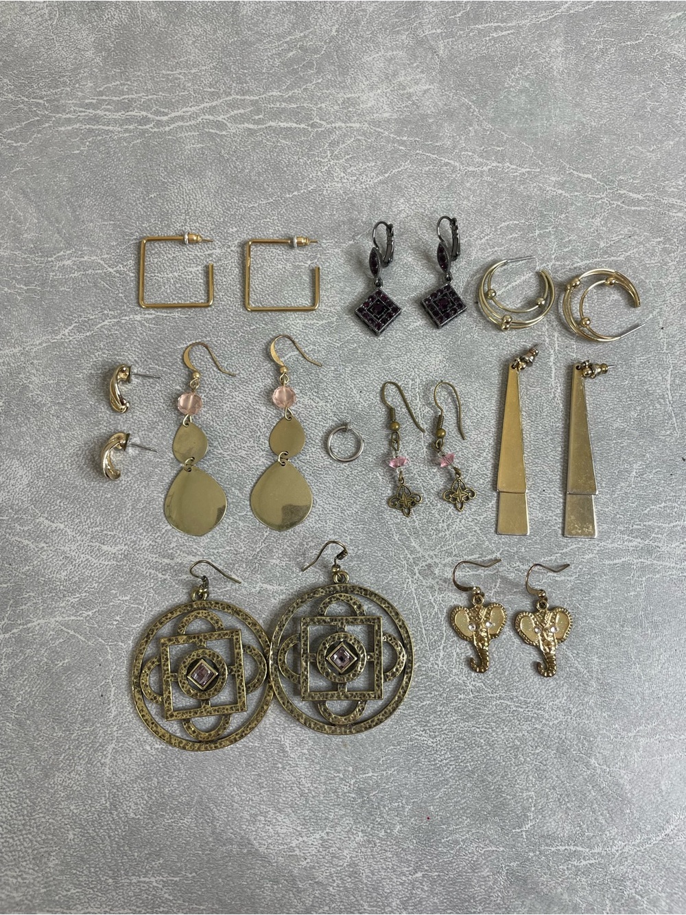 Mixed Gold-tone Womens Costume Jewelry Earring Set - Assorted Styles (9+ pairs)